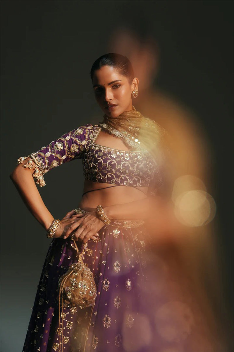 Lehenga Blouse Dupatta Grape Vine