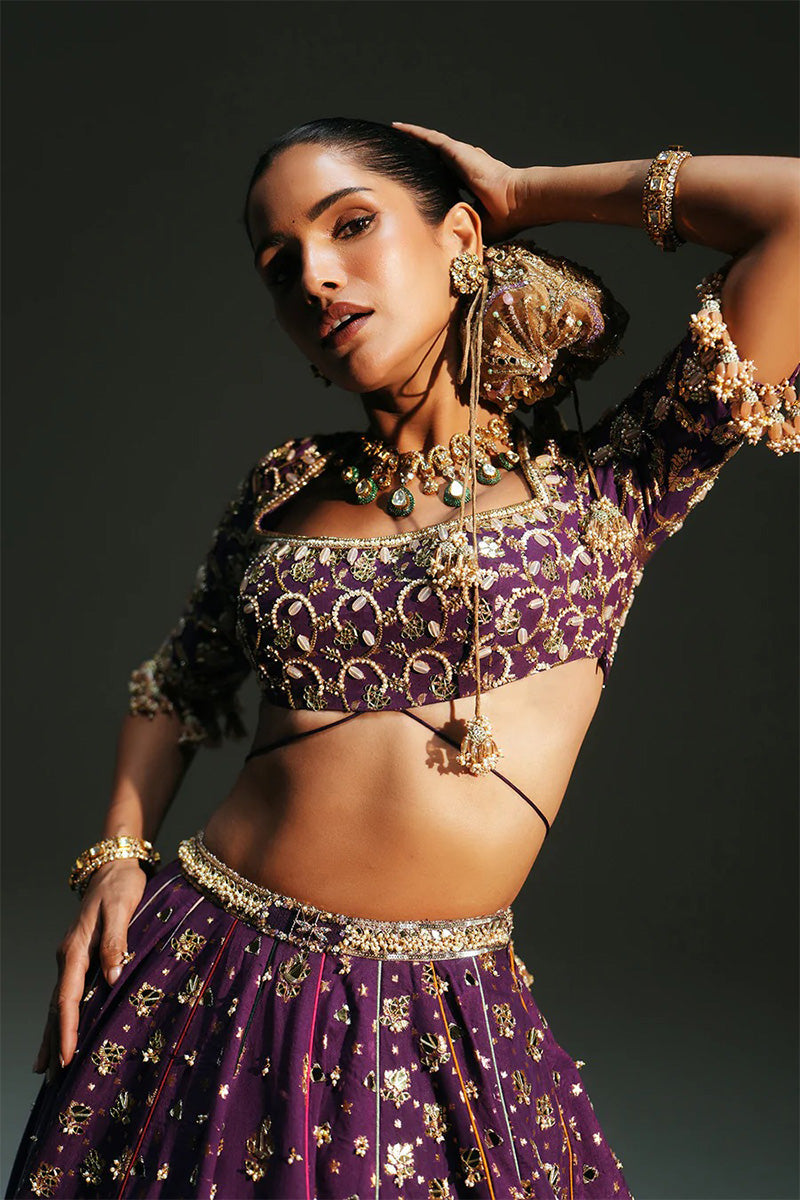 Lehenga Blouse Dupatta Grape Vine