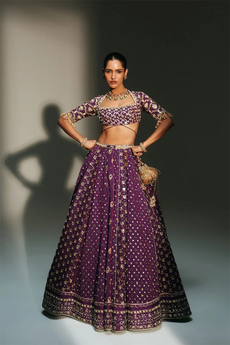 Lehenga Blouse Dupatta Grape Vine