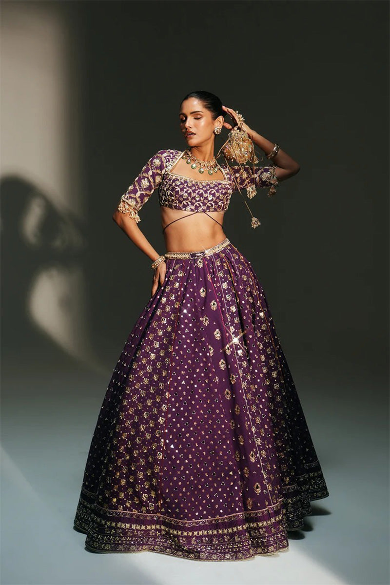 Lehenga Blouse Dupatta Grape Vine