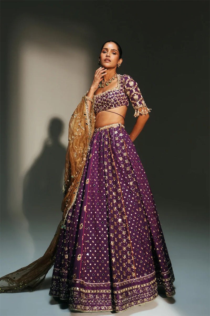 Lehenga Blouse Dupatta Grape Vine