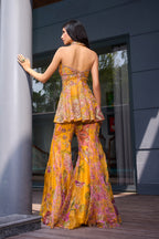 SHARARA DUPATTA PEPLUM YELLOW