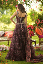 Skirt Corset Dupatta Burgundy
