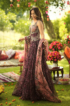 Skirt Corset Dupatta Burgundy