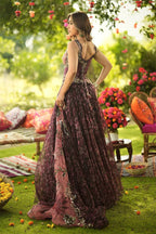 Skirt Corset Dupatta Burgundy