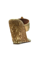 Dull Gold Wedge Heels