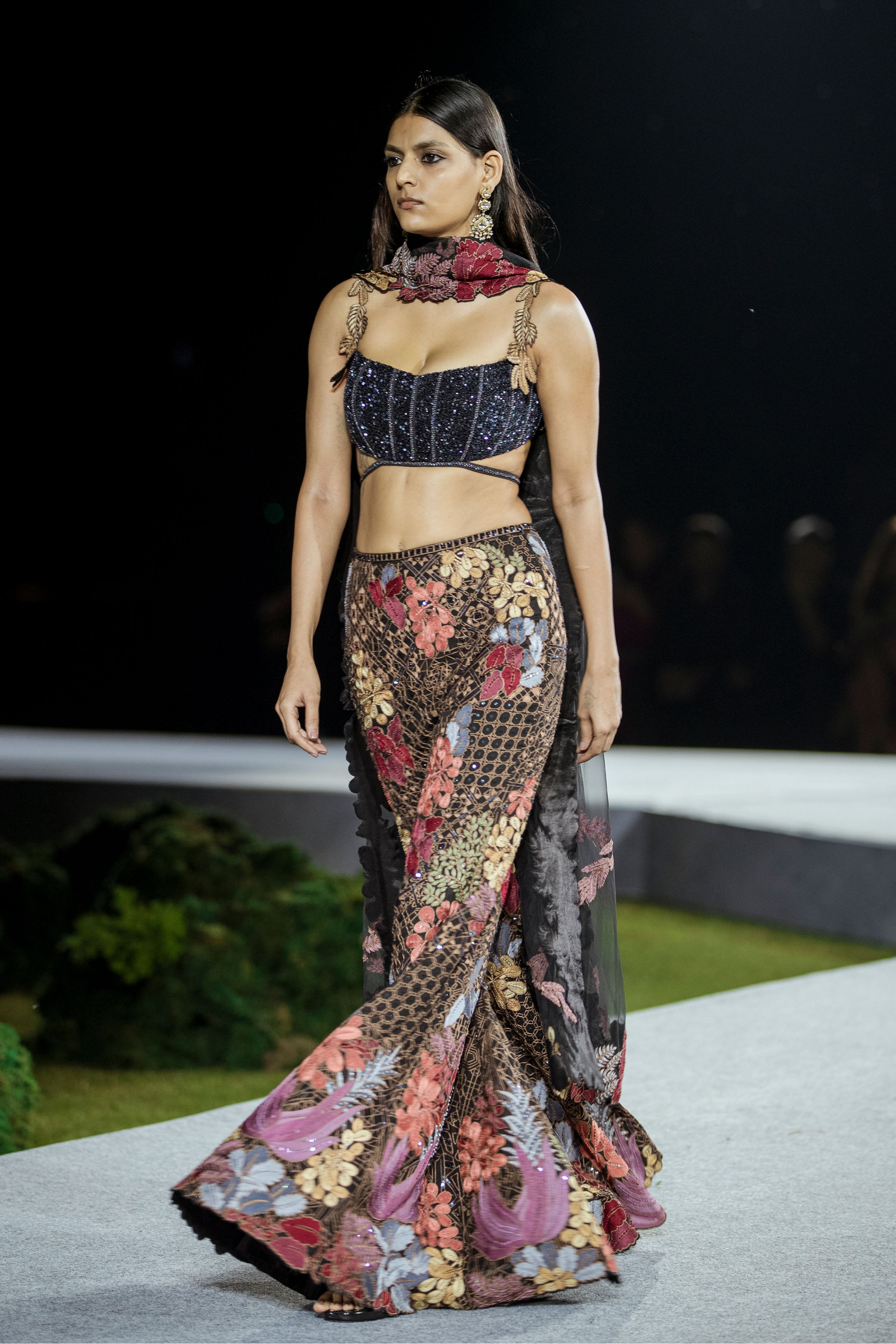 Corset Pant Dupatta Black