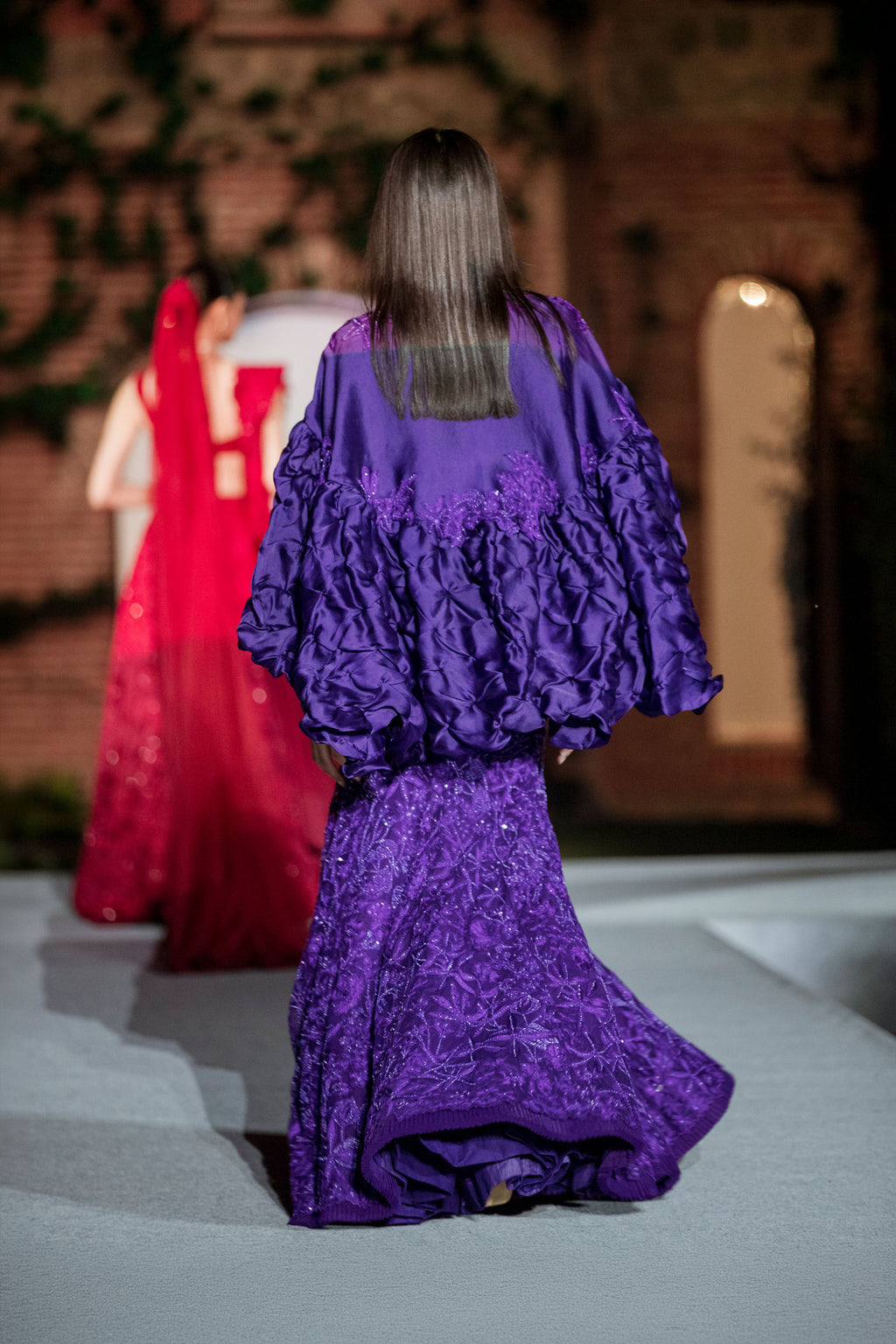 Lehenga Corset Cape Purple