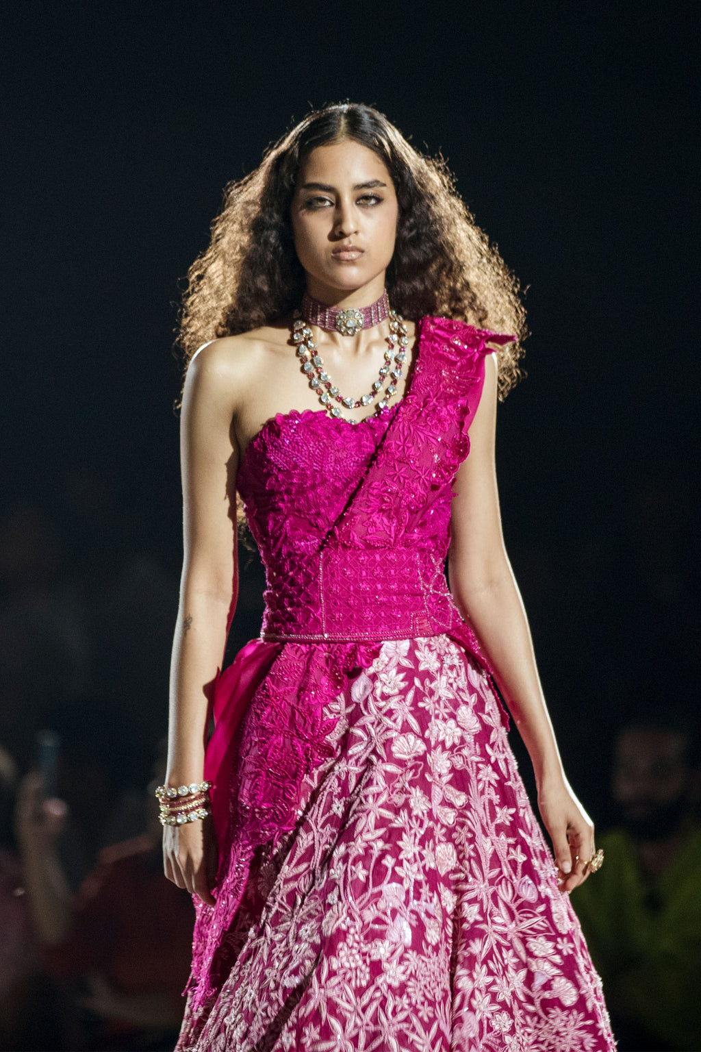 Lehenga Corset Dupatta Fuchsia
