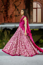 Lehenga Corset Dupatta Fuchsia