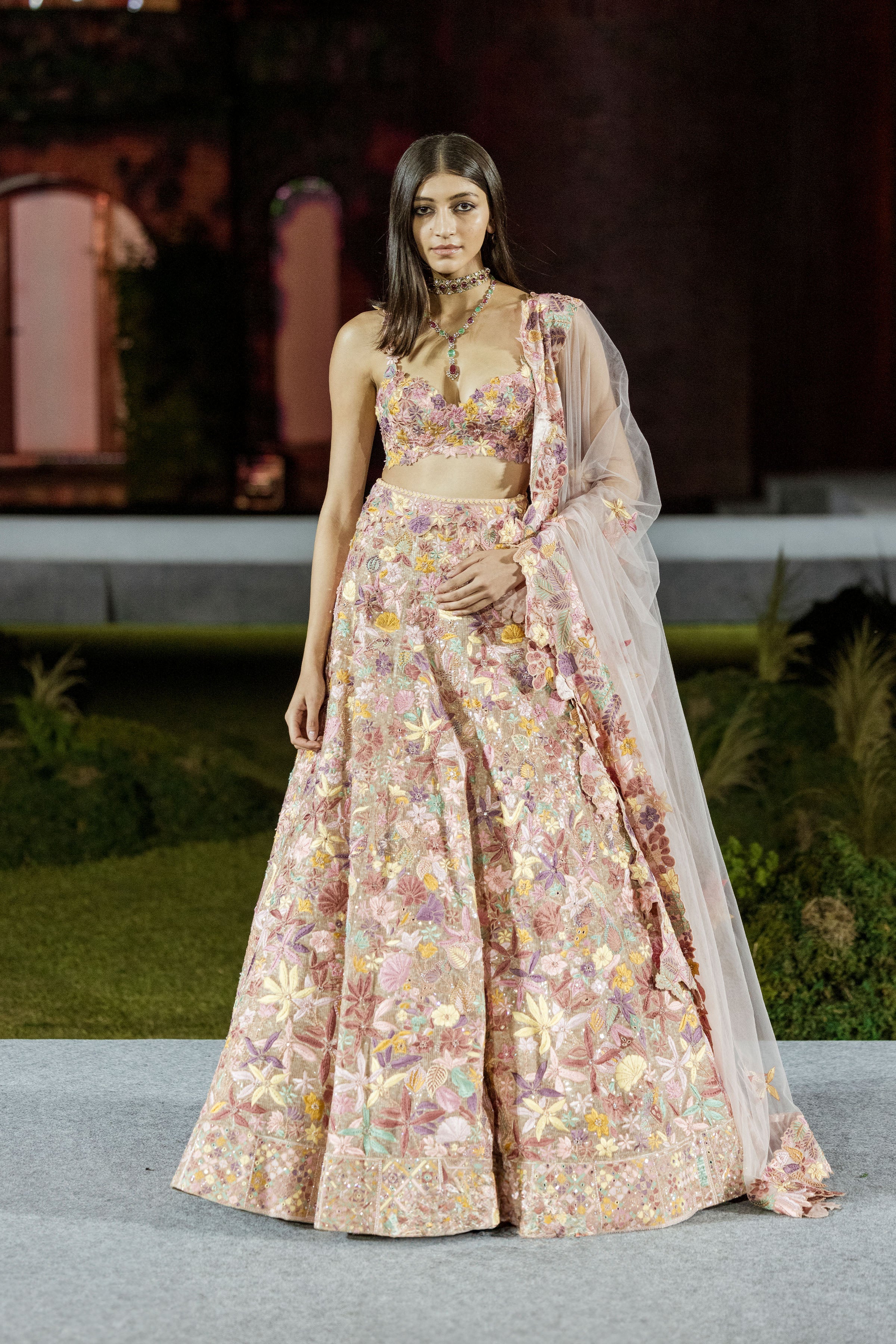 Lehenga Blouse Dupatta Husna Brown