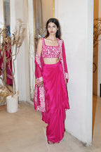 SKIRT BUSTIER CAPE FUCHSIA