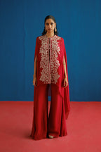 CAPE PANT BUSTIER RED