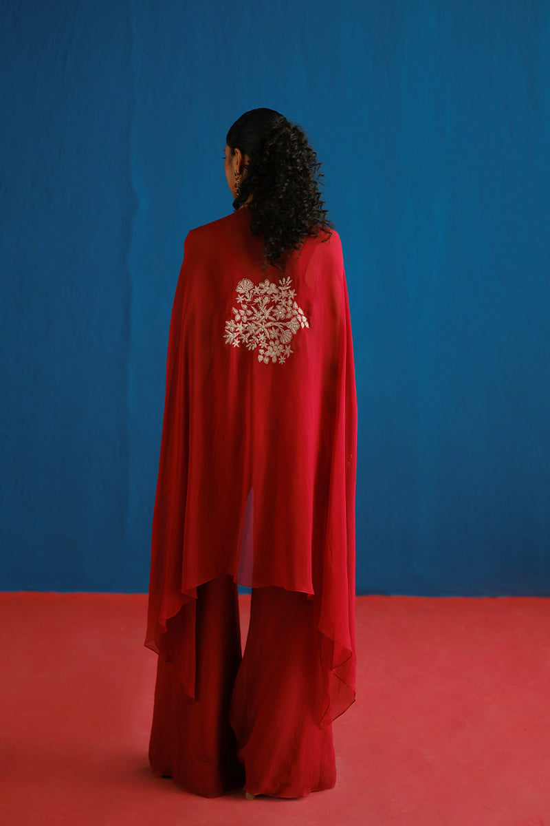 CAPE PANT BUSTIER RED