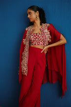 CAPE PANT BUSTIER RED