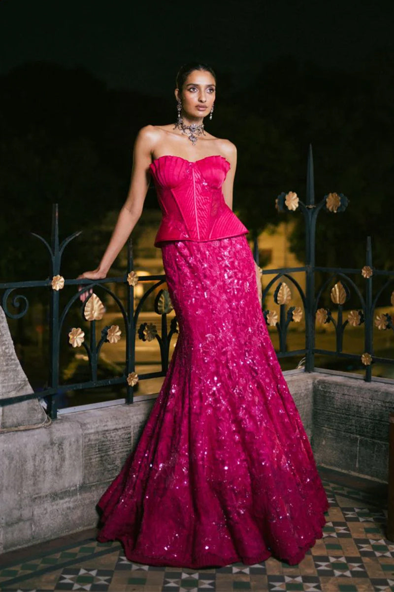 CORSET SKIRT FUCHSIA