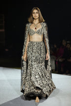 Lehenga Corset Cape Black