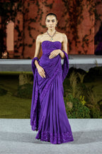 Draped Saree Corset Purple