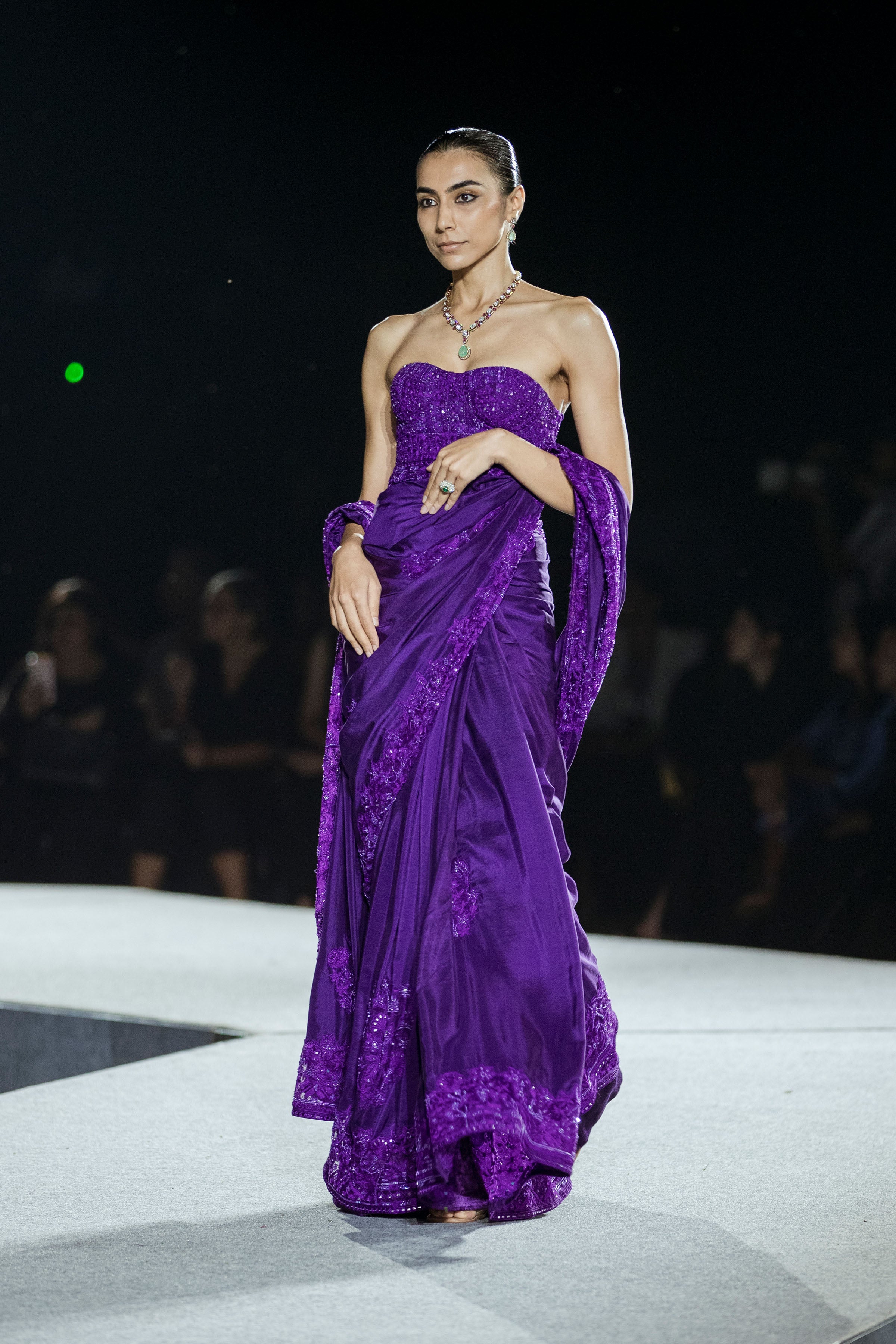 Draped Saree Corset Purple