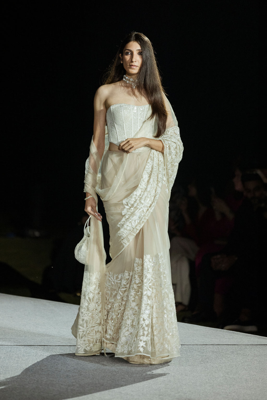 Draped Saree corset Champagne