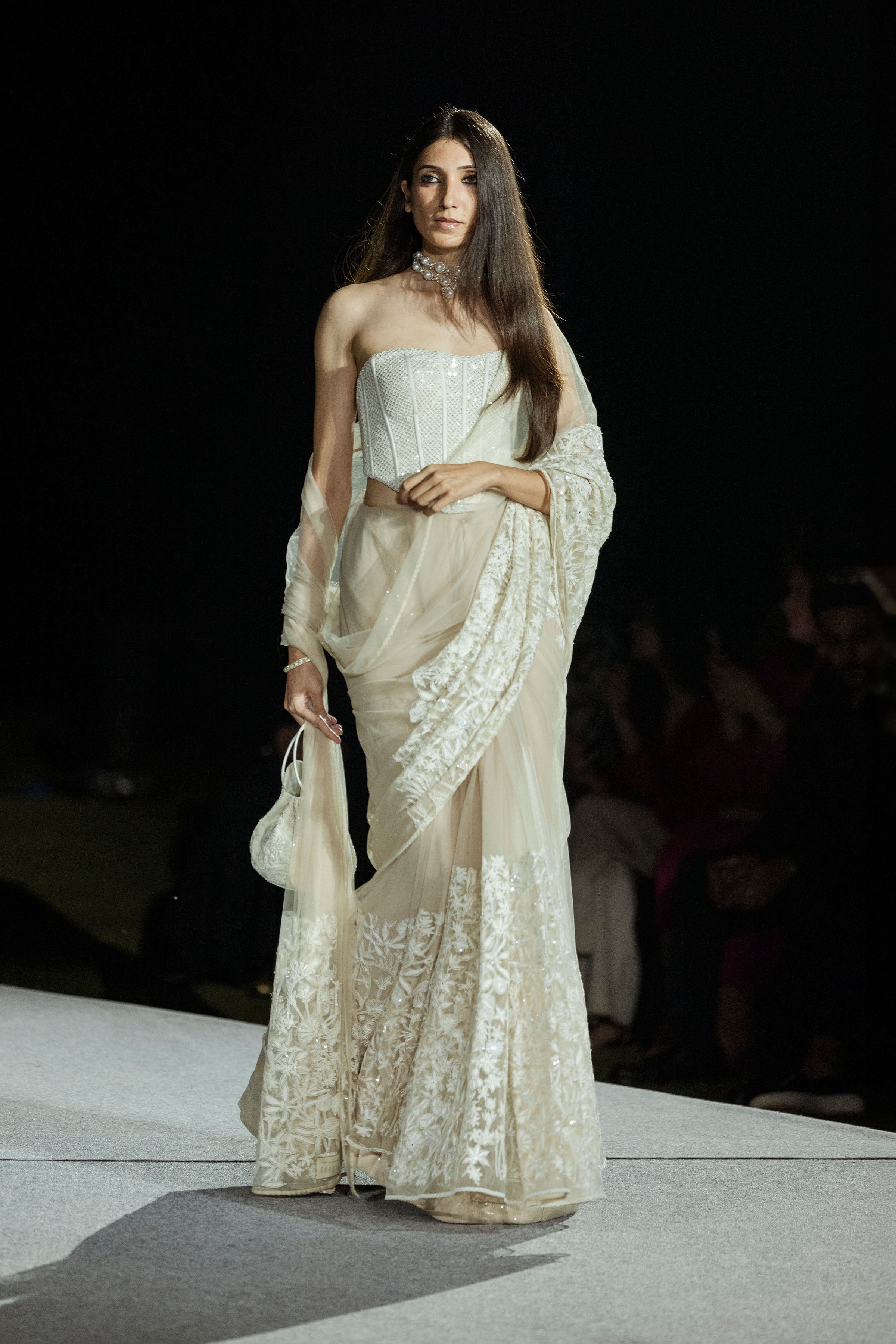 Draped Saree corset Champagne
