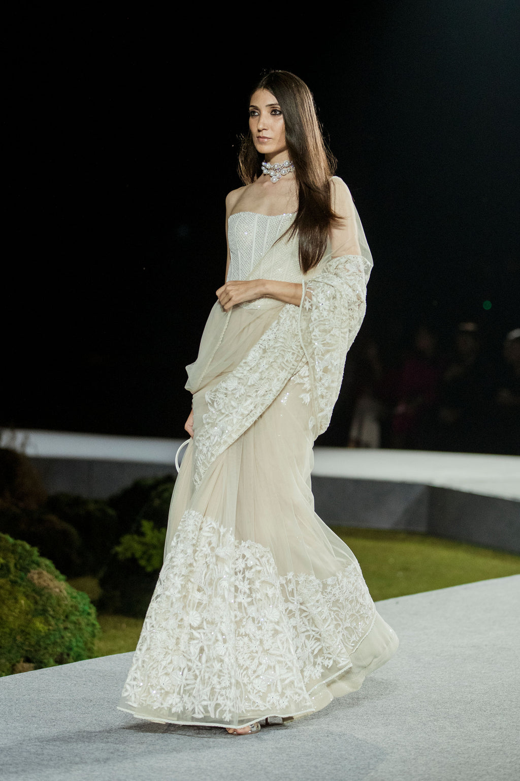 Draped Saree corset Champagne