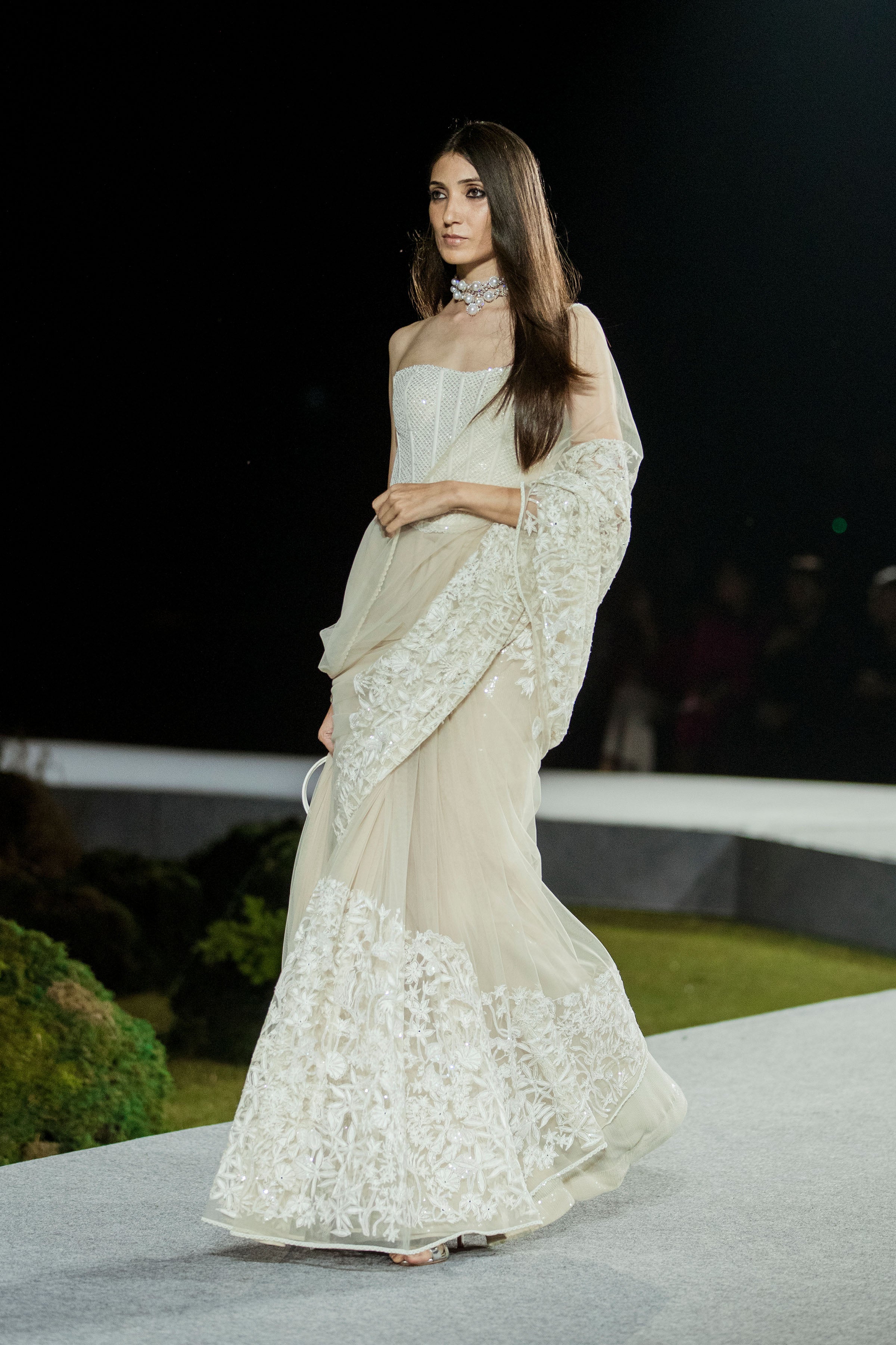 Draped Saree corset Champagne