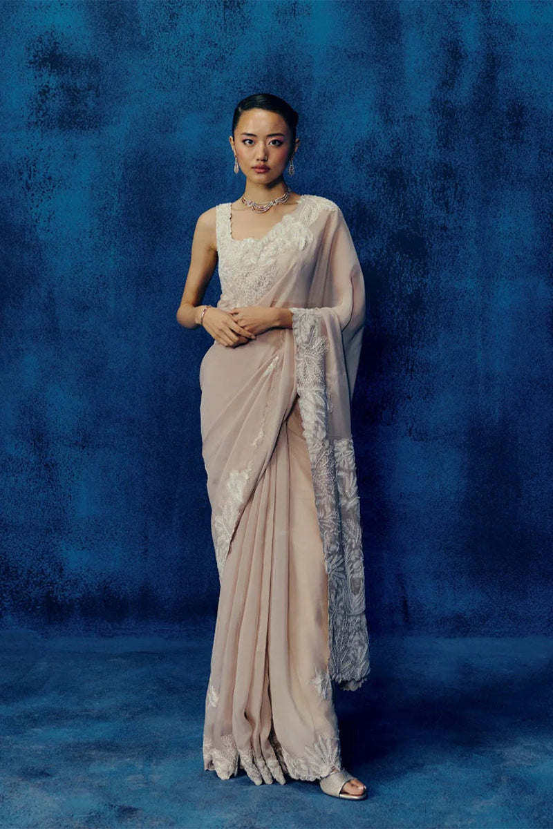 DRAPE SAREE BLOUSE CHAMPAGNE