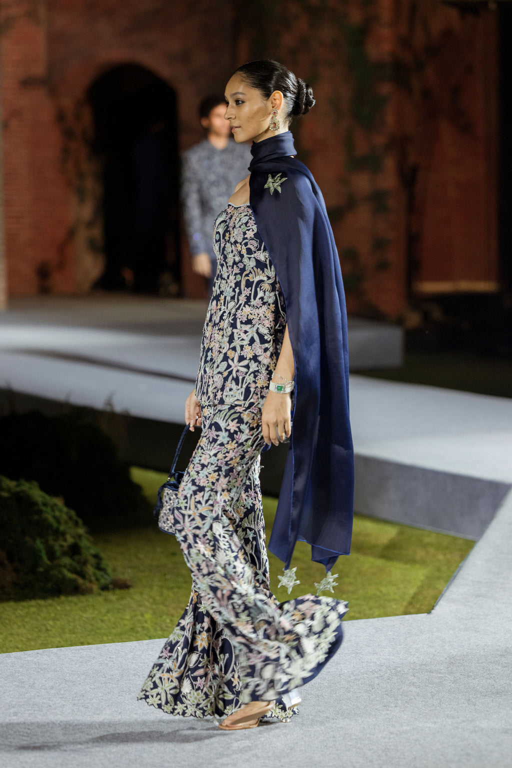Top Pant Dupatta Navy Blue