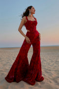 SHARARA CORSET DUPATTA RED