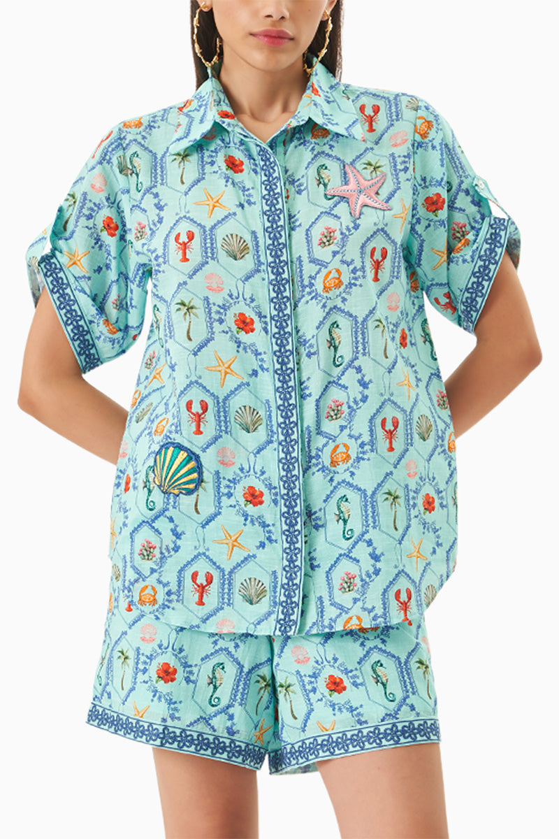 SHIRT SHORTS BLUE