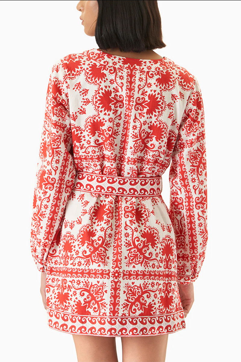 DRESS RED-WHITE