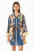 DRESS FABRIC BELT BLUE
