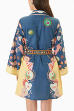 DRESS FABRIC BELT BLUE