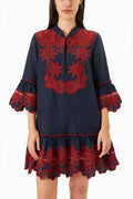 DRESS NAVYBLUE-RED