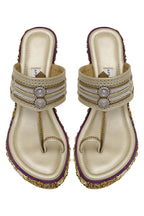 Champagne and Purple Wedge Heels