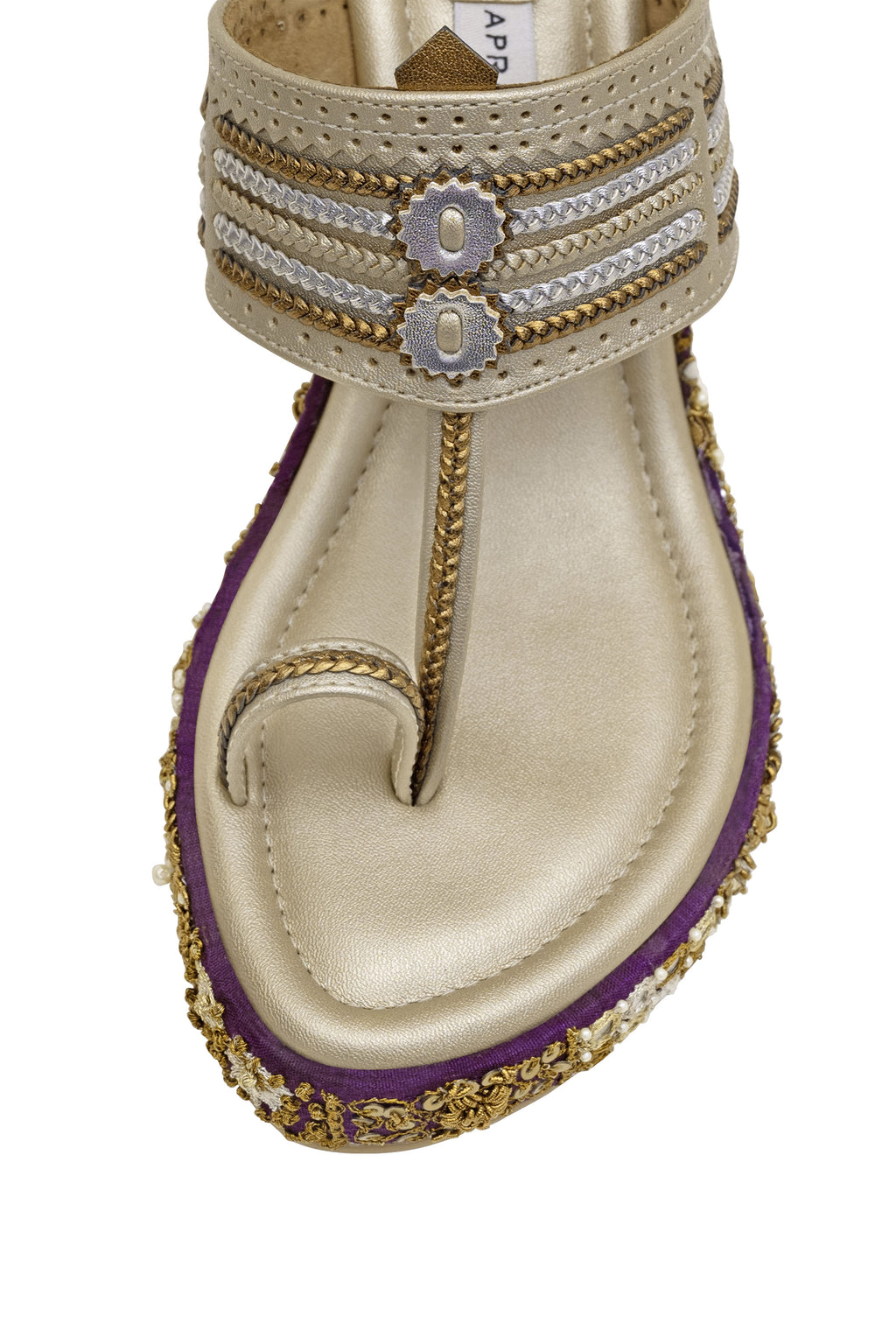 Champagne and Purple Wedge Heels
