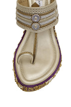 Champagne and Purple Wedge Heels