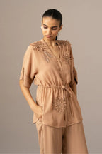 PANT SHIRT SLIP MOCHA