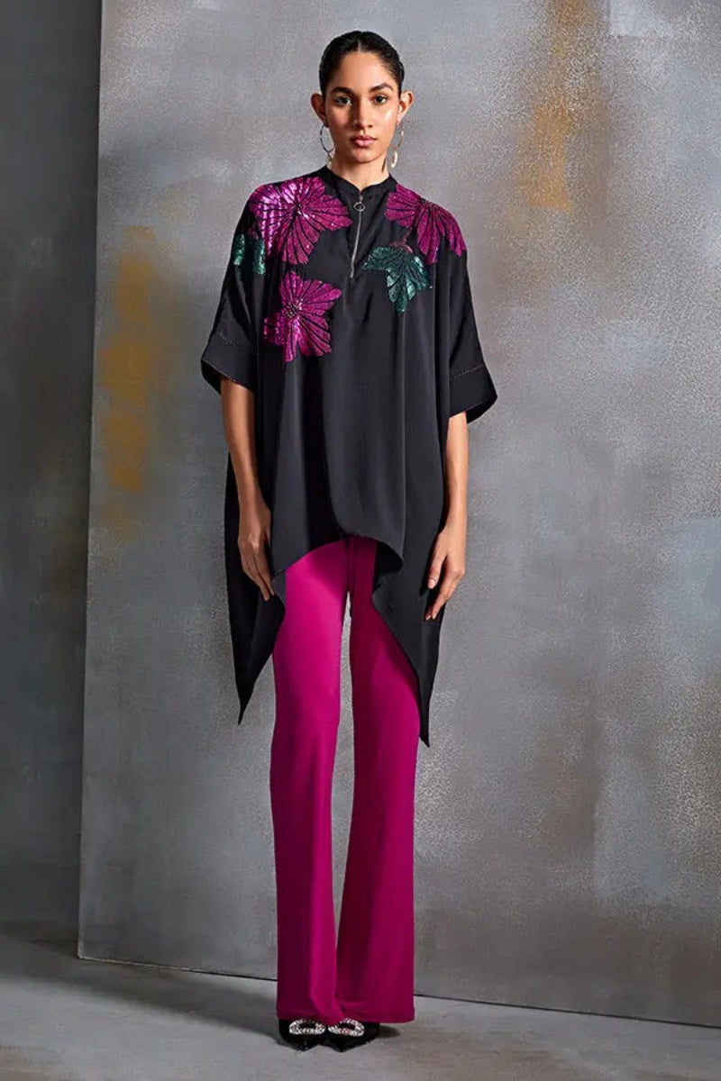 TUNIC  BLACK IVORY