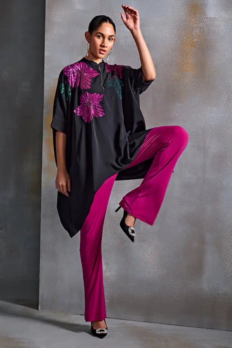 TUNIC  BLACK IVORY