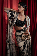 JACKET BLOUSE SKIRT OFF WHITE BLACK