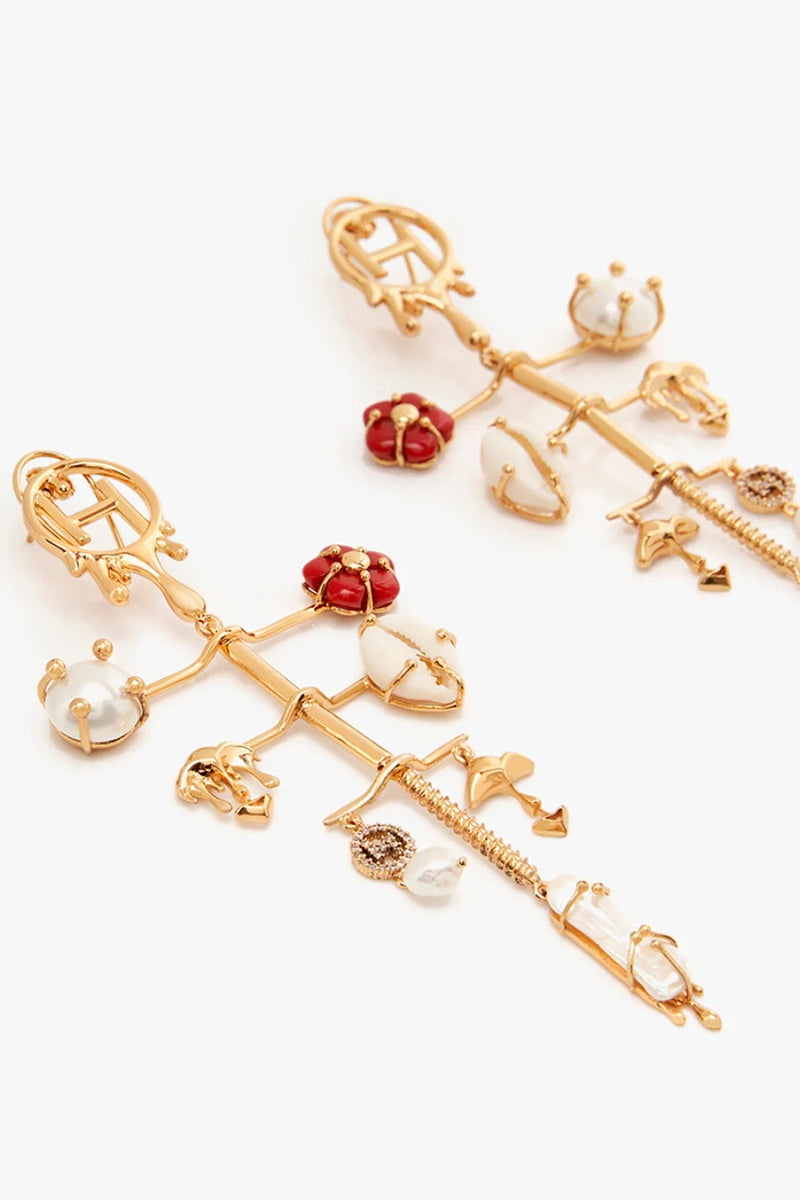 EARRING PEARL RED