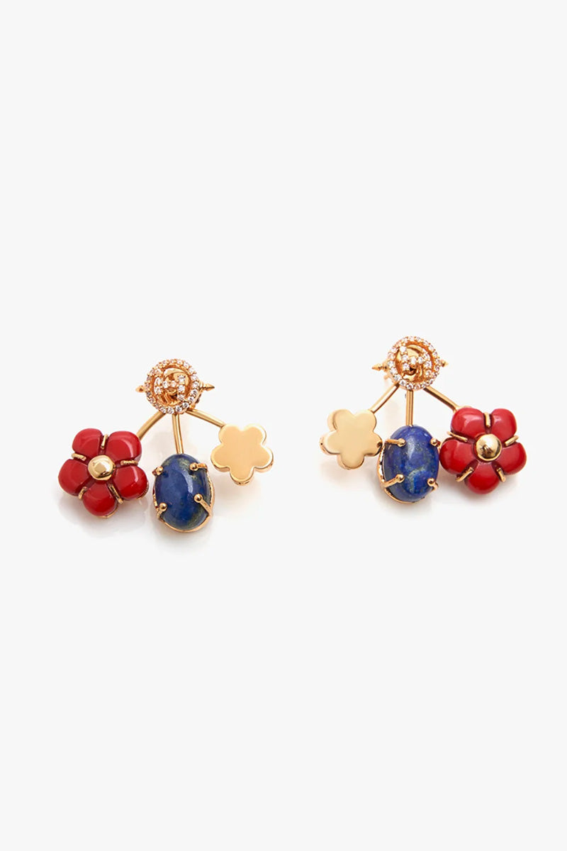 EARRING RED BLUE