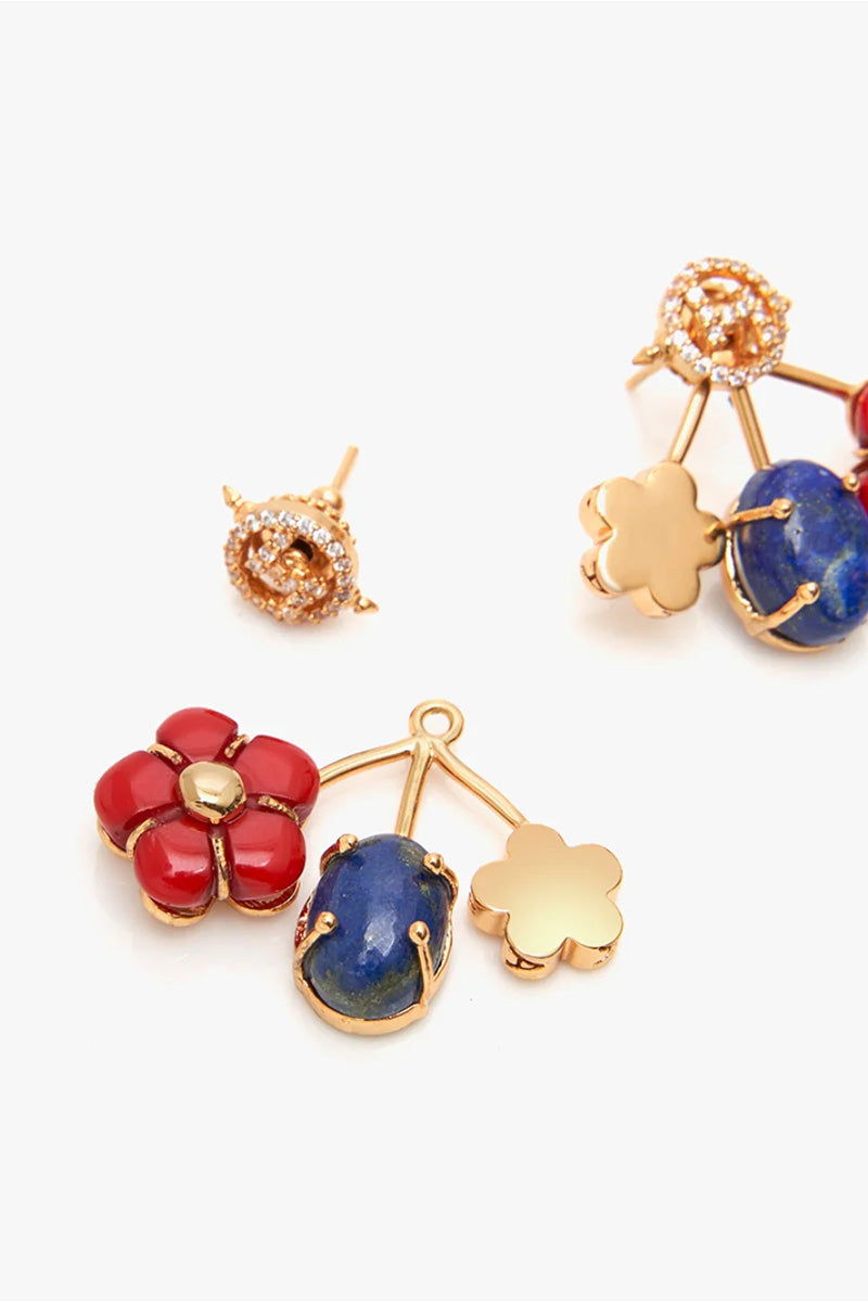 EARRING RED BLUE