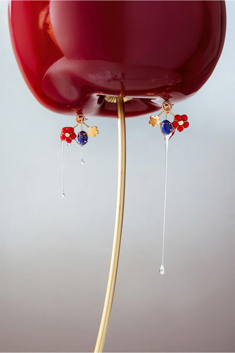 EARRING RED BLUE