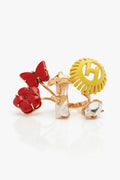 FINGER RING RED PEARL
