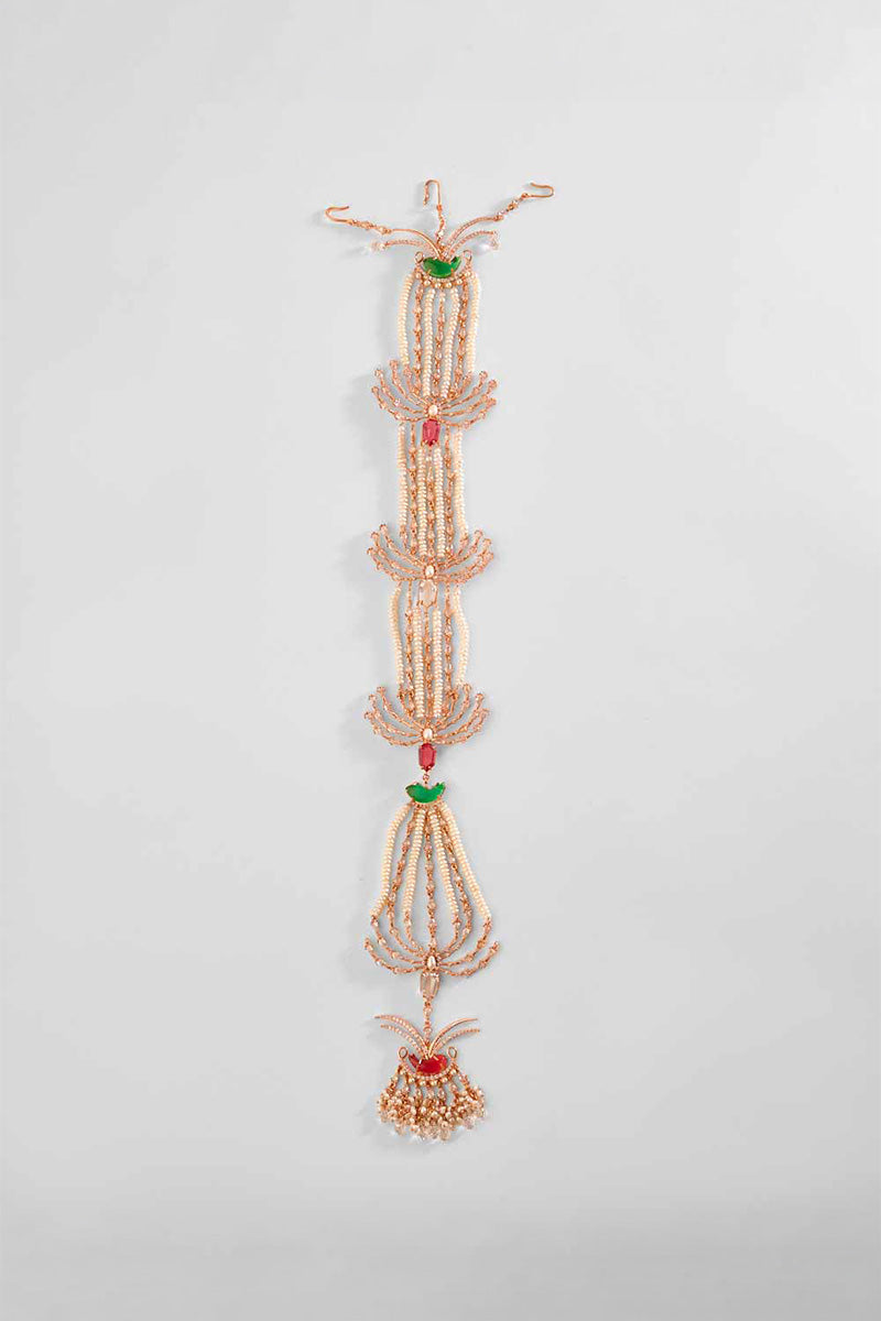HAIR ACCESSORY RED GREEN PEARL