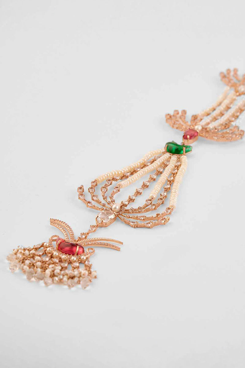 HAIR ACCESSORY RED GREEN PEARL