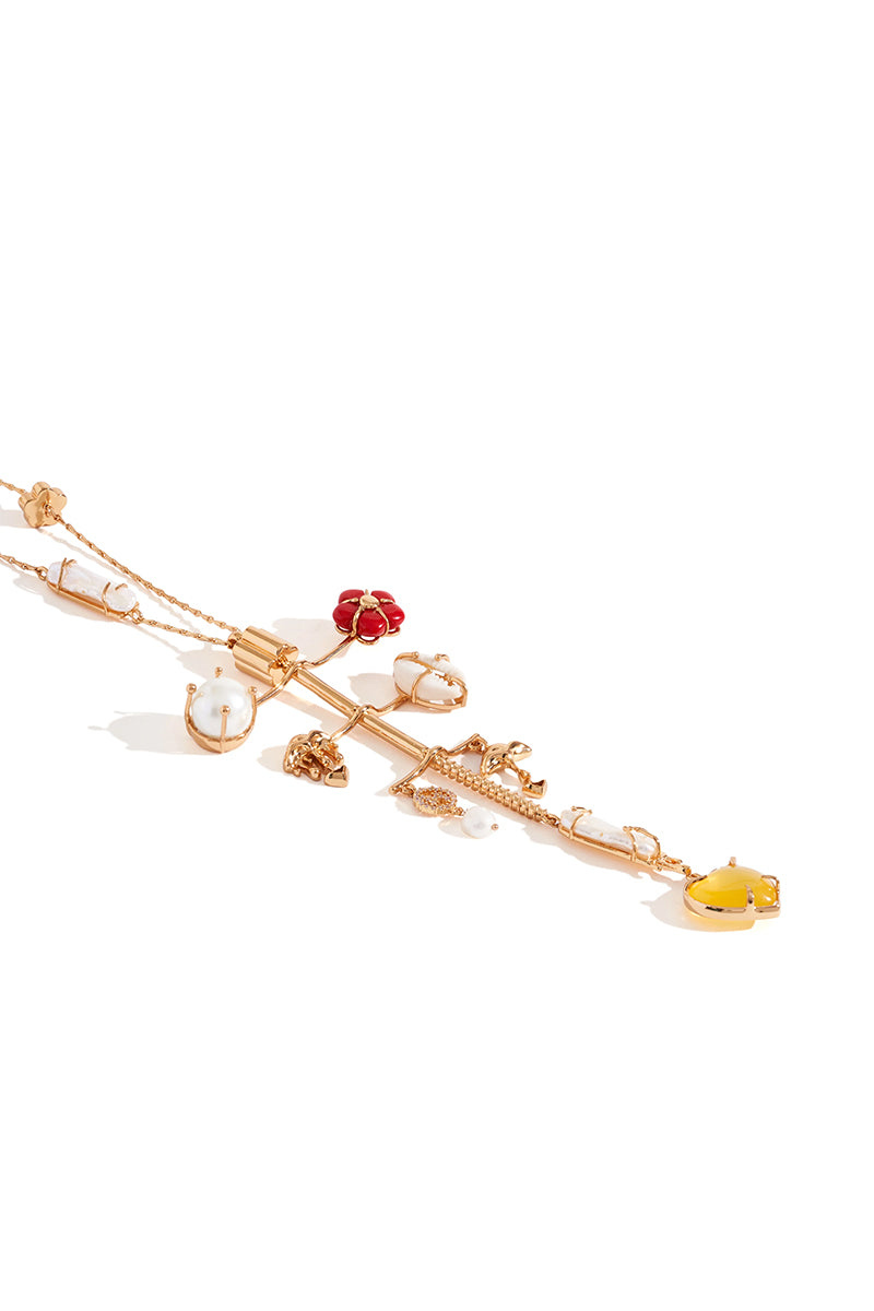 NECKLACE RED PEARL